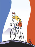 French Flag by Cyclist Racing Poster