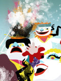 Abstract Clown Faces Prints