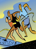 Runners Crossing the Finish Line Prints
