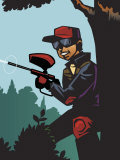 Teenage Boy Playing Paintball Outdoors Print Teenage Boy Playing Paintball Outdoors Print