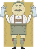 Bavarian Man Holding Beer Steins Posters