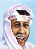 Portrait of Smiling Man in Arabian Garb Posters