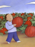 Man Walking with Pumpkin from Patch Prints