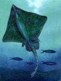 Stingray and Fish Underwater Poster