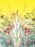 Yellow Sky over Growing Plants Print