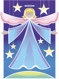 Angel Hovering in Sky Print