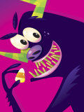 Halloween Monster Eating Candy Corn Poster