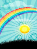 Rainbow and Sun over Country Field Prints