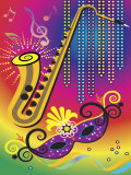 Colorful Symbols of Mardi Gras Poster Colorful Symbols of Mardi Gras Poster