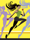 Woman Doing Aerobics Poster