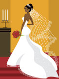 Wedding Bride in White Dress Prints