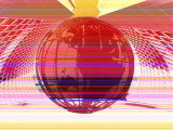 Pink Globe in Hi-Fi Computer Network Photographic Print