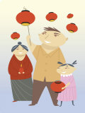 Family Celebrating Holiday Poster
