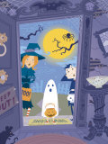 Three Trick-Or-Treaters at Scary House Prints