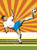 Soccer Player Kicking Ball Poster