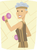 Woman Lifting Weights Poster