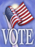 Command to Vote with American Flag Poster