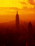 Silhouette of New York City Skyline at Sunset Lámina fotográfica Silhouette of New York City Skyline at Sunset Lámina fotográfica
