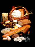 Fresh Bread in Picnic Basket Photographic Print