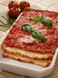 Italian Meal of Lasagna on Plate Photographic Print