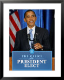 President-Elect Barack Obama Making Opening Statement, Press Conference, Nov 7, 2008 額入り写真プリント