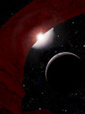 Supernova Flashes in the Night Bringing Cosmic Starlight to a New Earth-World Planet Photographie par Stocktrek Images 