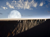 Full Moon Rising Above a Sand Dune Photographic Print by Stocktrek Images 