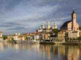 St. Paul Church, Danube River, Passau, Bavaria, Germany Photographic Print by Walter Bibikow