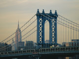 Empire State Building and Manhattan Bridge, Manhattan, New York City, USA Photographic Print by Jon Arnold