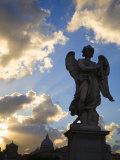 Sant' Angelo Bridge Detail and St. Peter's Basilica, Rome, Italy Photographic Print by Doug Pearson