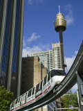 Sydney Tower and Monorail, Central Business District Buildings, Sydney, Australia Photographic Print by Walter Bibikow