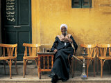 Man Smoking Sheesha, Luxor, Egypt Photographic Print by Peter Adams