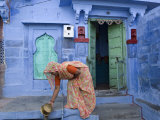Traditional Blue Architecture, Jodhpur, Rajasthan, India Photographic Print by Doug Pearson
