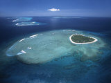 Aerial View of Tropical Island, Tavarua Island, Fiji Photographie par Neil Farrin