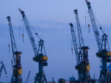 Shipyard Cranes, Hamburg, State of Hamburg, Germany Photographic Print by Walter Bibikow