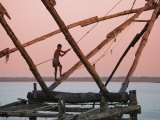 Fishermen and Traditional Fishing Nets, Fort Cochin, Kerala, India Photographic Print by Michele Falzone