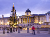 National Portrait Gallery and Trafalgar Square at Christmas, London, England Photographic Print by Jon Arnold