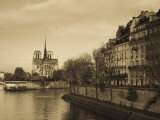 Notre Dame Cathedral and Ile St-Louis Buildings, Paris, France Photographic Print by Walter Bibikow