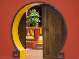 Reunion Island, St-Pierre, Chinese Temple Doorway Photographic Print by Walter Bibikow