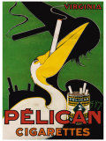 Pelican Cigarettes Giclée-tryk af Ch. Yraz Pelican Cigarettes Giclée-tryk af Ch. Yraz