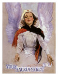 Your Angel of Mercy, c.1917 Giclée-tryk af Howard Chandler Christy Your Angel of Mercy, c.1917 Giclée-tryk af Howard Chandler Christy