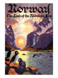 Travel Norway, Land of the Midnight Sun Giclee Print Travel Norway, Land of the Midnight Sun Giclee Print
