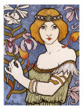Girl with Orchids, c.1895 Lámina giclée por Paul Berthon Girl with Orchids, c.1895 Lámina giclée por Paul Berthon