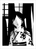 Japanese Kiri-e: Woman with Floral Kimono reproduction procédé giclée par Kyo Nakayama