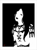Japanese Kiri-e: The One That Exists in Pupil, Beauty Charm of Woman reproduction procédé giclée par Kyo Nakayama