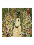 Garden Path with Chickens Reproduction procédé giclée par Gustav Klimt
