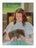 Young Girl Reading Giclee Print by Mary Cassatt