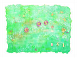 Aquarius Is Flower on Blue Japanese Paper Giclee Print by Miyuki Hasekura