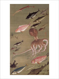 Fish Athletic Meeting Giclee Print by Jyakuchu Ito