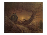 Two Man Contemplating the Moon reproduction procédé giclée par Caspar David Friedrich